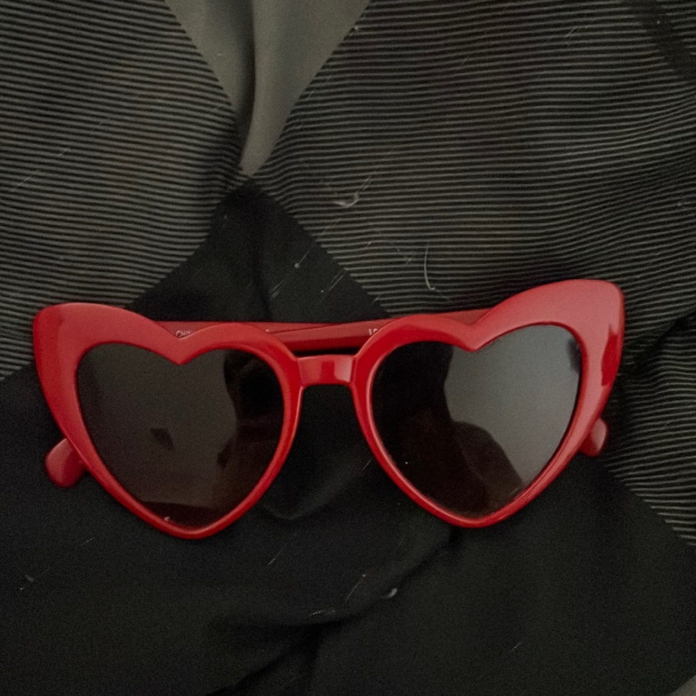 Red heart shaped sunglasses